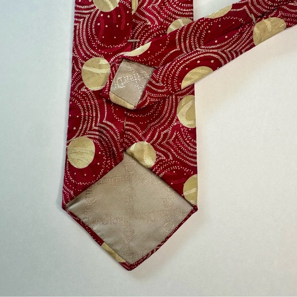 Vintage Christian Dior Italian Silk Red Polka Dot Classic Tie, 3.5” - Picture 6 of 6